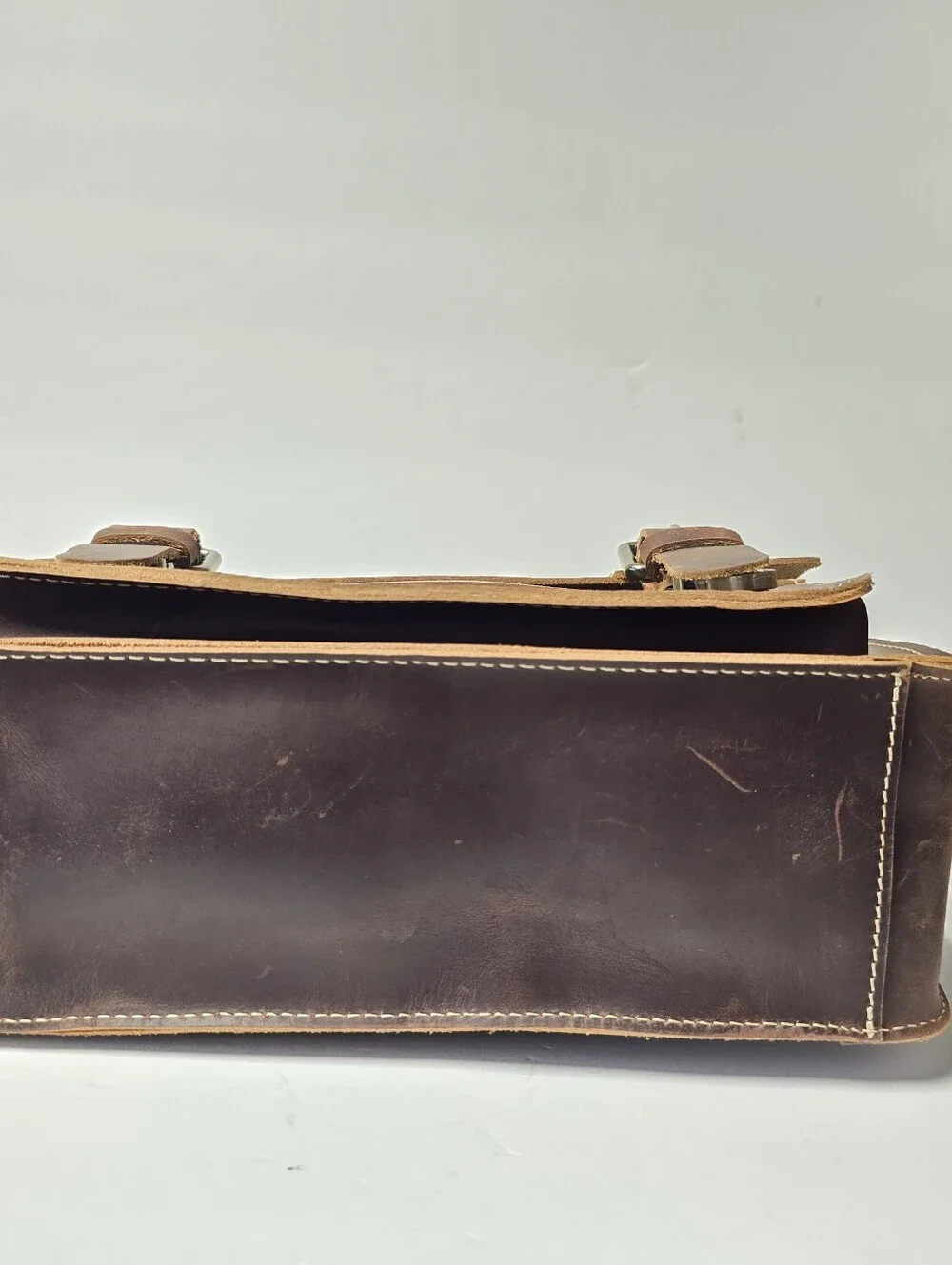 NWOT Men's Hand Crafted Leather Brown Satchel Small Messenger Bag